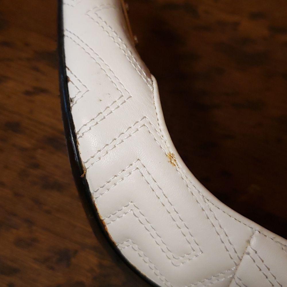 Vintage Versace Quilted off white cream heels size 38 shoes - Picture 11 of 14